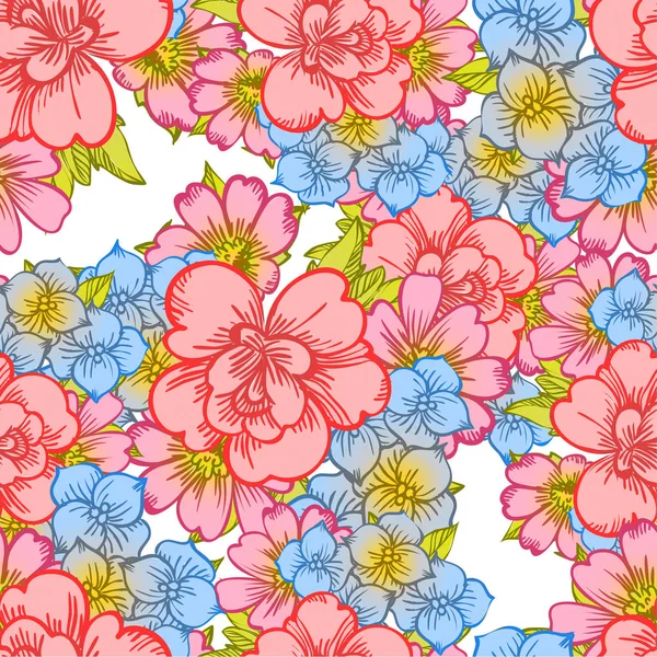 Sömlös akvarell blommönster — Stock vektor