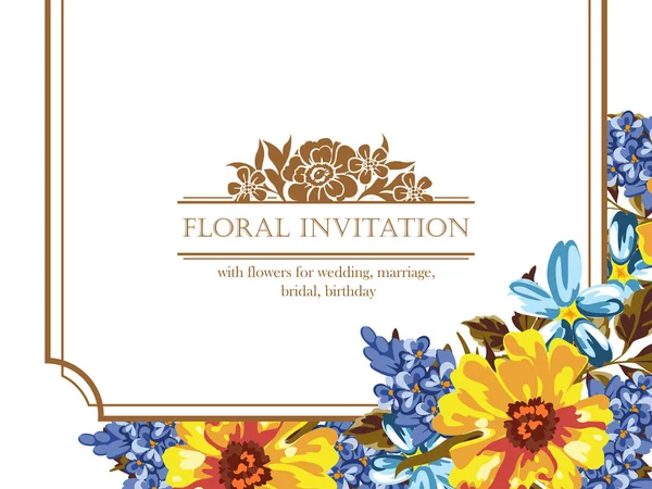 Tarjeta de invitación floral — Vector de stock