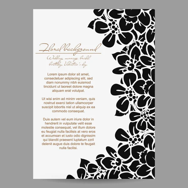 Carte d'invitation florale — Image vectorielle