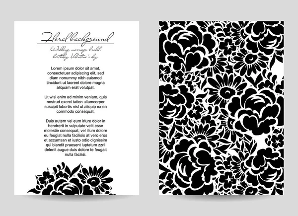 Tarjeta de invitación floral — Vector de stock