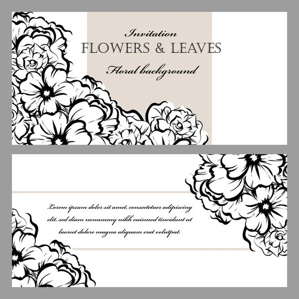 Carte d'invitation florale — Image vectorielle