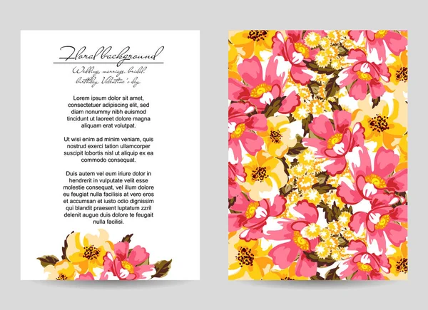 Tarjeta de invitación floral — Vector de stock