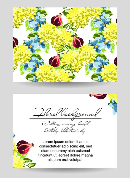 Carte d'invitation florale — Image vectorielle