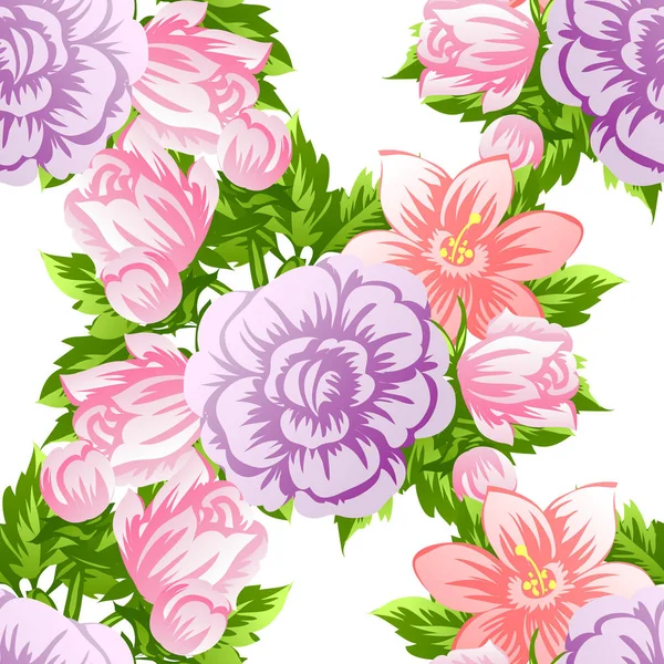 Bezešvé akvarel květinový vzor — Stockový vektor