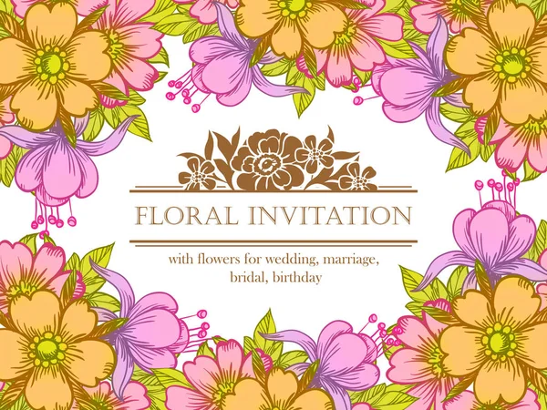 Carte d'invitation florale — Image vectorielle