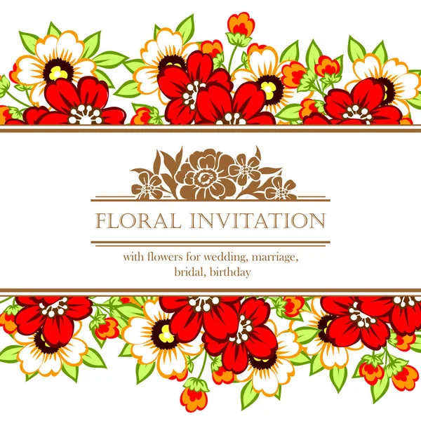 花の招待状 — ストックベクタ