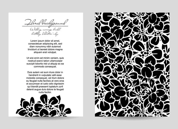 Tarjeta de invitación floral — Vector de stock