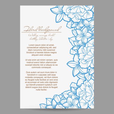 Floral invitation card clipart