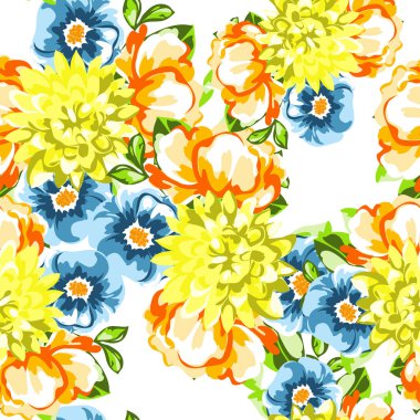 Sorunsuz suluboya çiçek deseni
