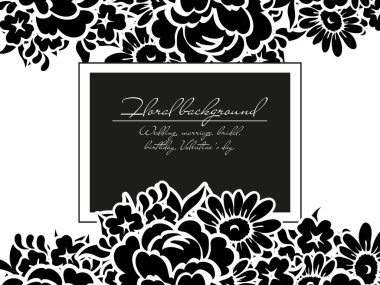 Çiçekli davetiye kartı