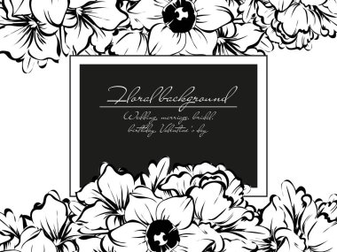 Çiçekli davetiye kartı