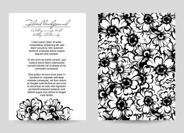 Çiçekli davetiye kartı