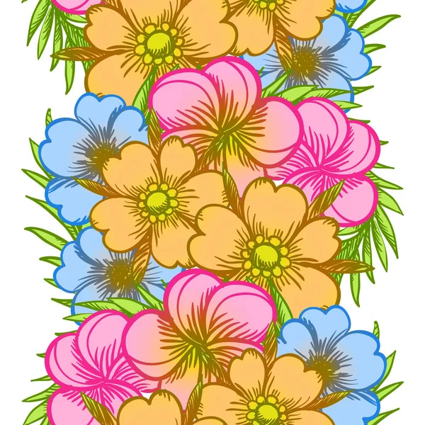 Seamless watercolor flower pattern — Stock Vector