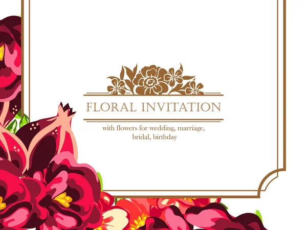 Carte d'invitation florale — Image vectorielle