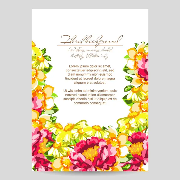 Floral invitation card — Stock Vector