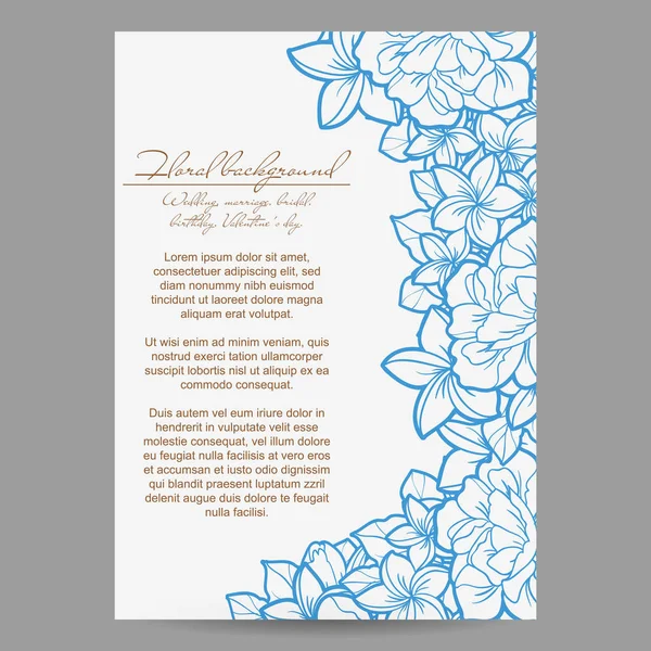 Bloemen uitnodigingskaart — Stockvector