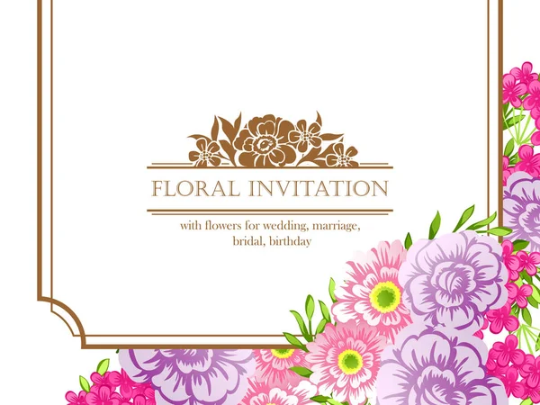 Kartu undangan floral - Stok Vektor