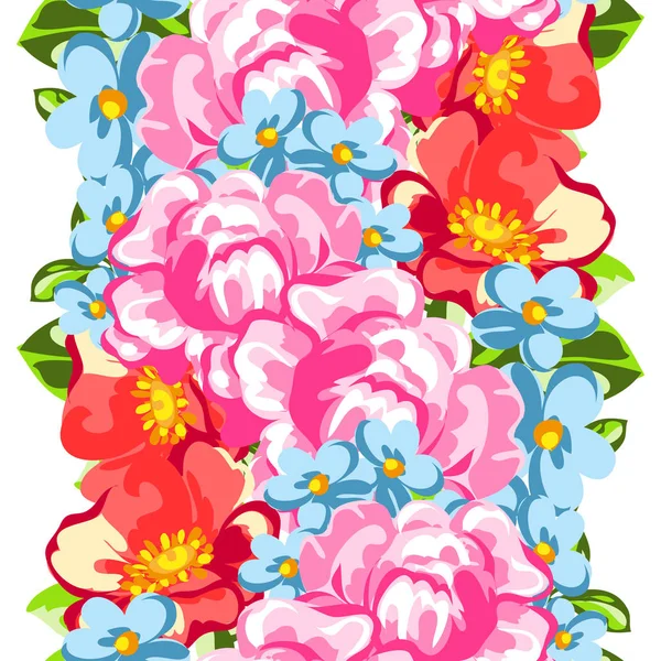无缝的水彩花卉图案 — 图库矢量图片
