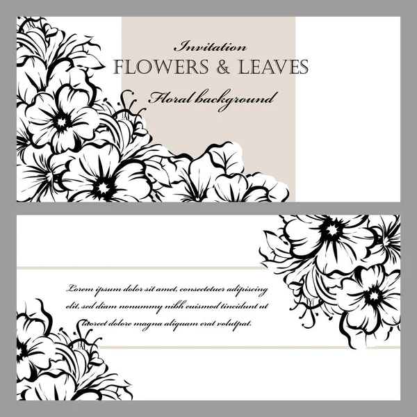 Carte d'invitation florale — Image vectorielle