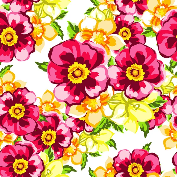 Seamless watercolor flower pattern — Stock Vector