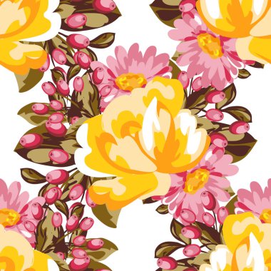 Sorunsuz suluboya çiçek deseni