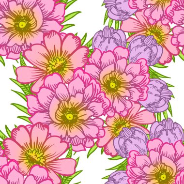 Sorunsuz suluboya çiçek deseni