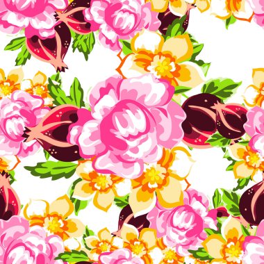 Sorunsuz suluboya çiçek deseni