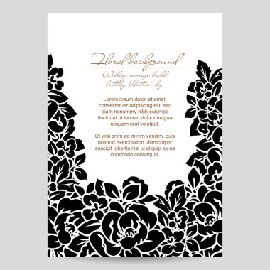 Çiçekli davetiye kartı