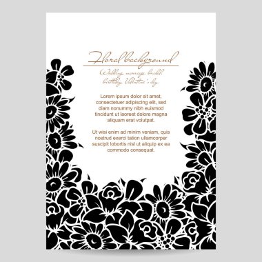 Çiçekli davetiye kartı