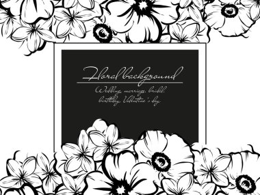 Çiçekli davetiye kartı