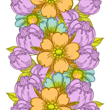 Sorunsuz suluboya çiçek deseni