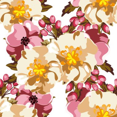 Sorunsuz suluboya çiçek deseni