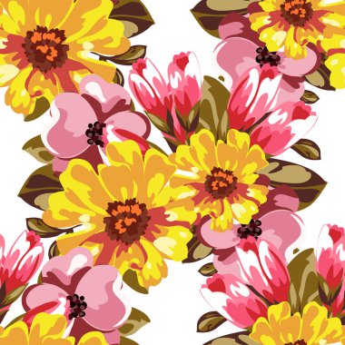 Sorunsuz suluboya çiçek deseni