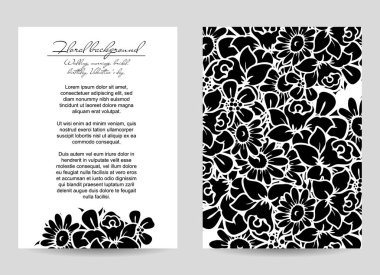 Çiçekli davetiye kartı