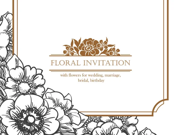 Carte d'invitation florale — Image vectorielle