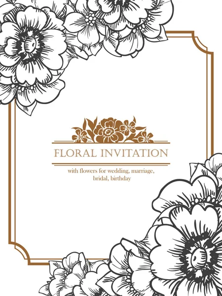 Floral invitation card — Stock Vector