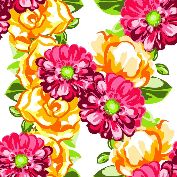 Seamless watercolor flower pattern — Stock Vector