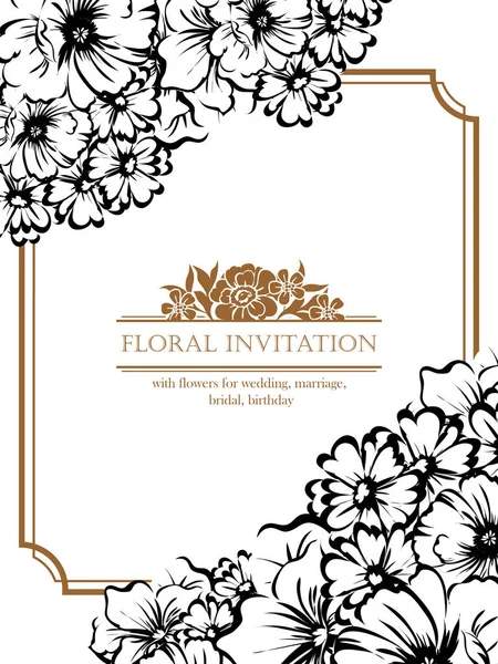 Floral invitation card — Stock Vector