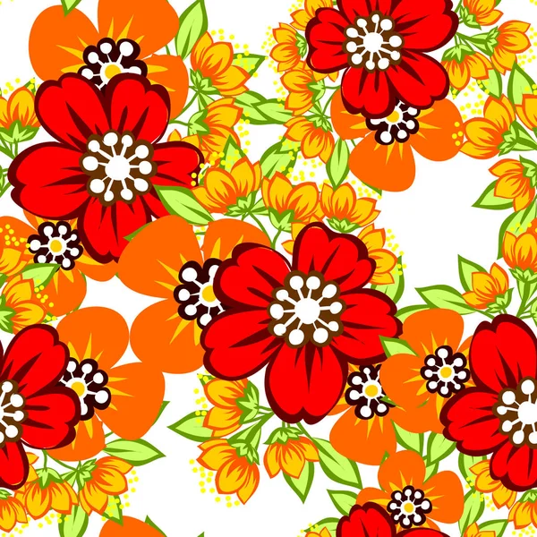 Seamless watercolor flower pattern — Stock Vector