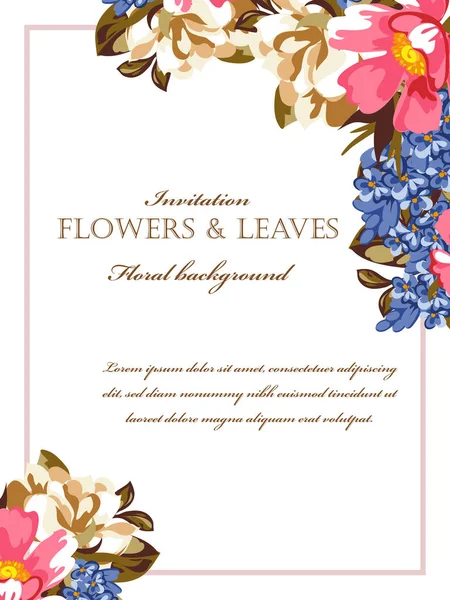 Carte d'invitation florale — Image vectorielle