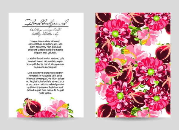 Tarjeta de invitación floral — Archivo Imágenes Vectoriales