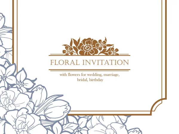 Carte d'invitation florale — Image vectorielle