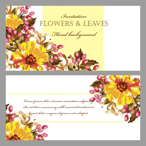 Carte d'invitation florale — Image vectorielle