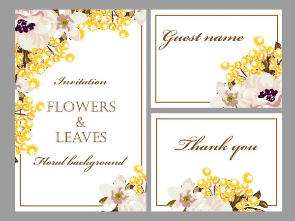 Carte d'invitation florale — Image vectorielle