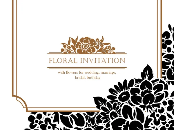 Carte d'invitation florale — Image vectorielle