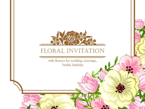 Carte d'invitation florale — Image vectorielle