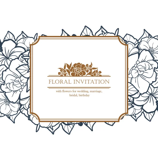 Floral invitation card — Stock Vector