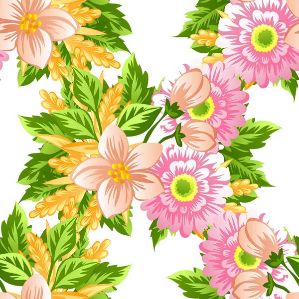 Seamless watercolor flower pattern — Stock Vector