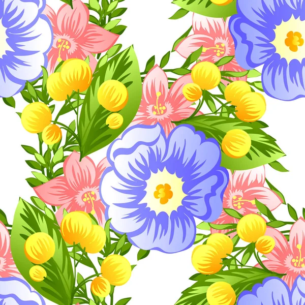 Seamless watercolor flower pattern — Stock Vector
