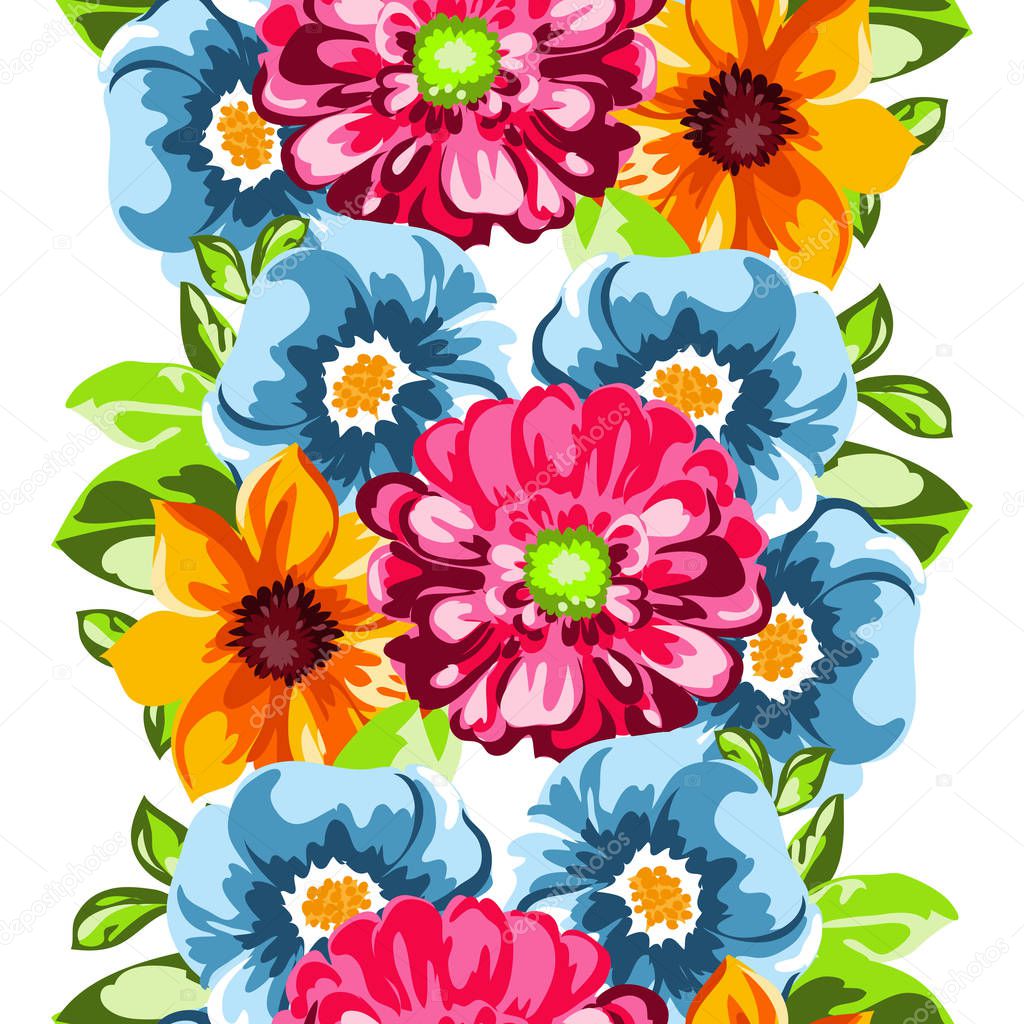 Seamless watercolor flower pattern